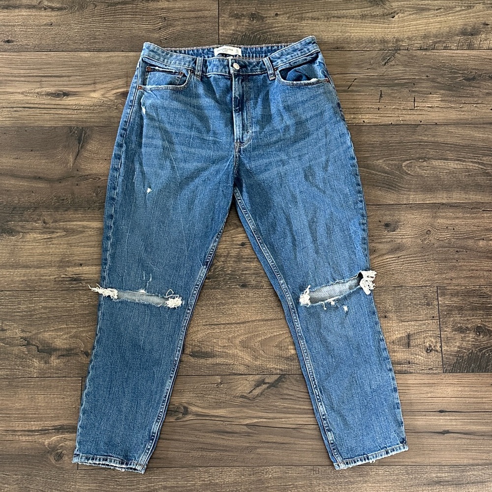 Women’s Abercrombie & Fitch Skinny High Rise Distressed Jeans - Curve Love 12R